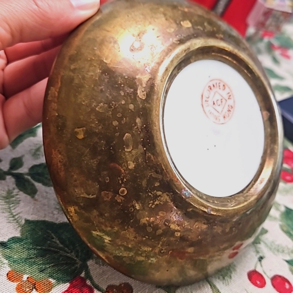 Gilt brass Antique China export marked brass porcelain Qing SALE- stamped - Picture 11 of 14